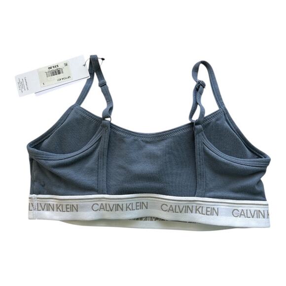 Calvin Klein Women's Archive Logo Lightly Lined Bralette Blue Size Small - Picture 3 of 8